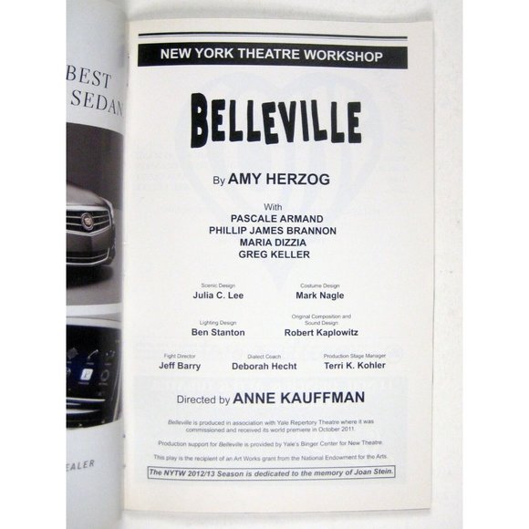 Belleville Playbill February 2013 Amy Herzog Pascal Armand Philip James Brannon - Picture 3 of 6